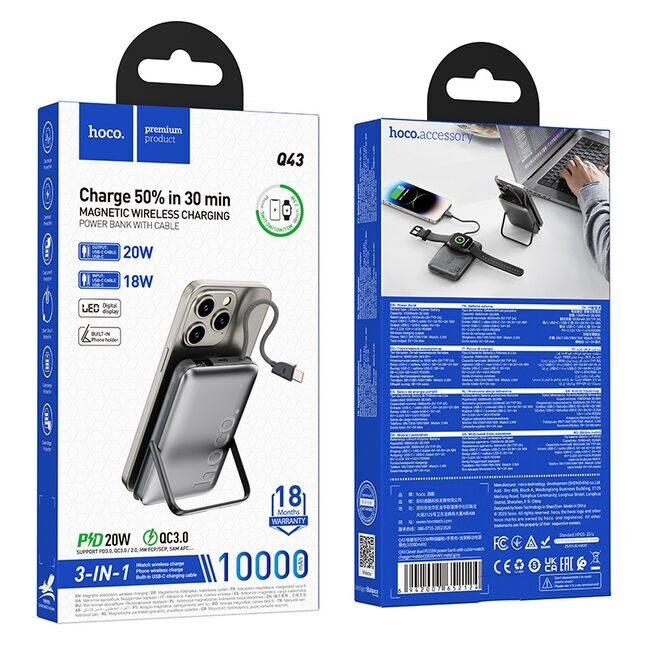 Hoco Q43 2-in-1 Wireless Charging PD20W Power Bank for Apple Watch & Phone