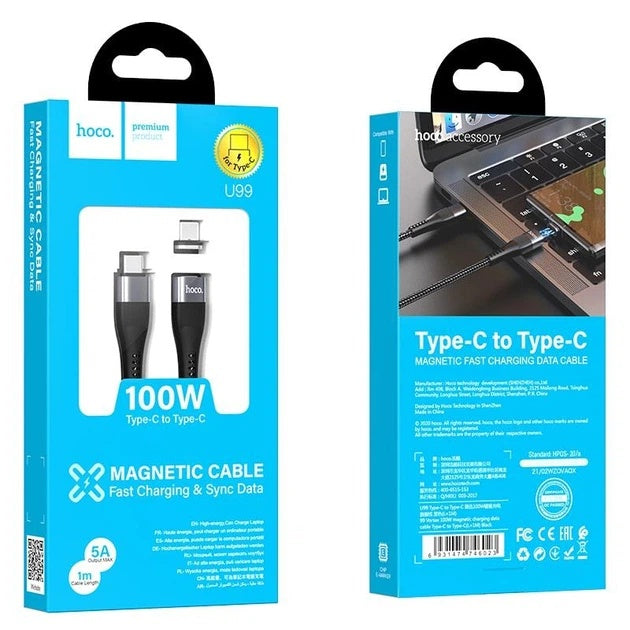 Hoco U99 Magnetic Type-C to Type-C Data Cable 100W 1 meter