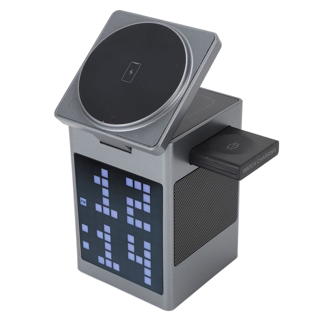 Hoco DWQ04 All-in-One Wireless Charging Station with Alarm Clock and BT Speaker