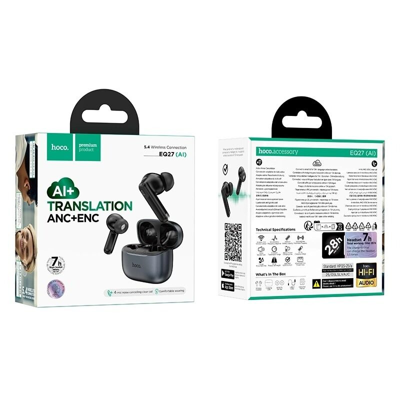 EQ27 Fun AI Translation Earbuds — ANC + ENC Noise Reduction