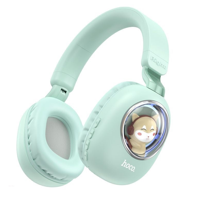 Hoco ESD11 Wireless Headphones with RGB Lights — Mint Green