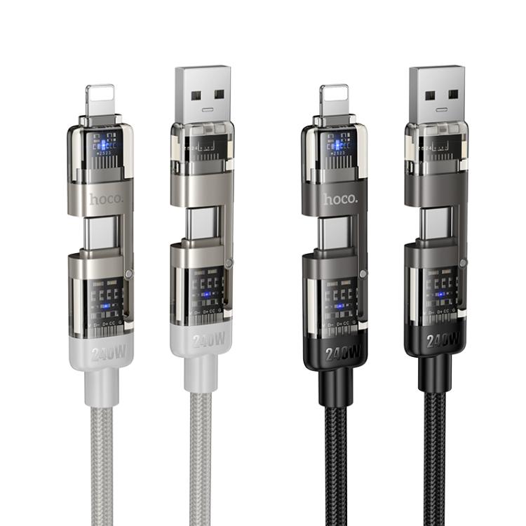 Hoco U151 240W 4-in-1 USB & Type-C to Type-C and Lightning Charging Cable
