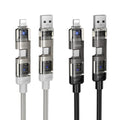 Hoco U151 240W 4-in-1 USB & Type-C to Type-C and Lightning Charging Cable