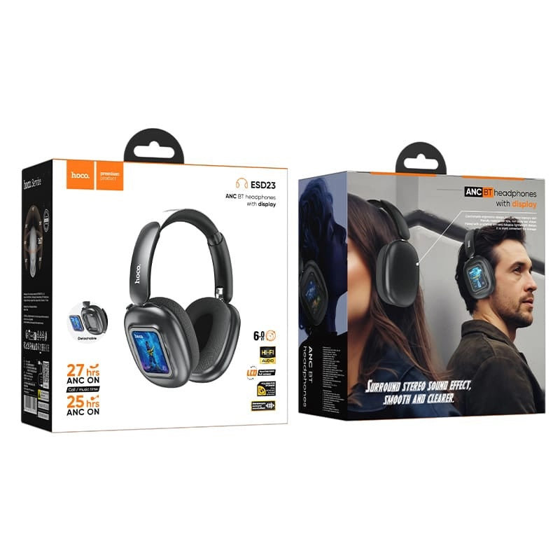Hoco ESD23 ANC Bluetooth Headphones with Display, 25dB Noise Cancellation, 40h Battery
