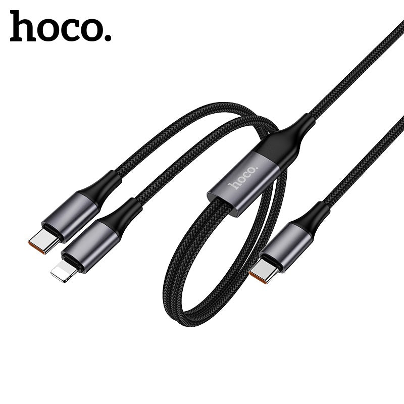 Hoco DU53 2-in-1 Cable Type-C to Lightning + Type-C 1.2m