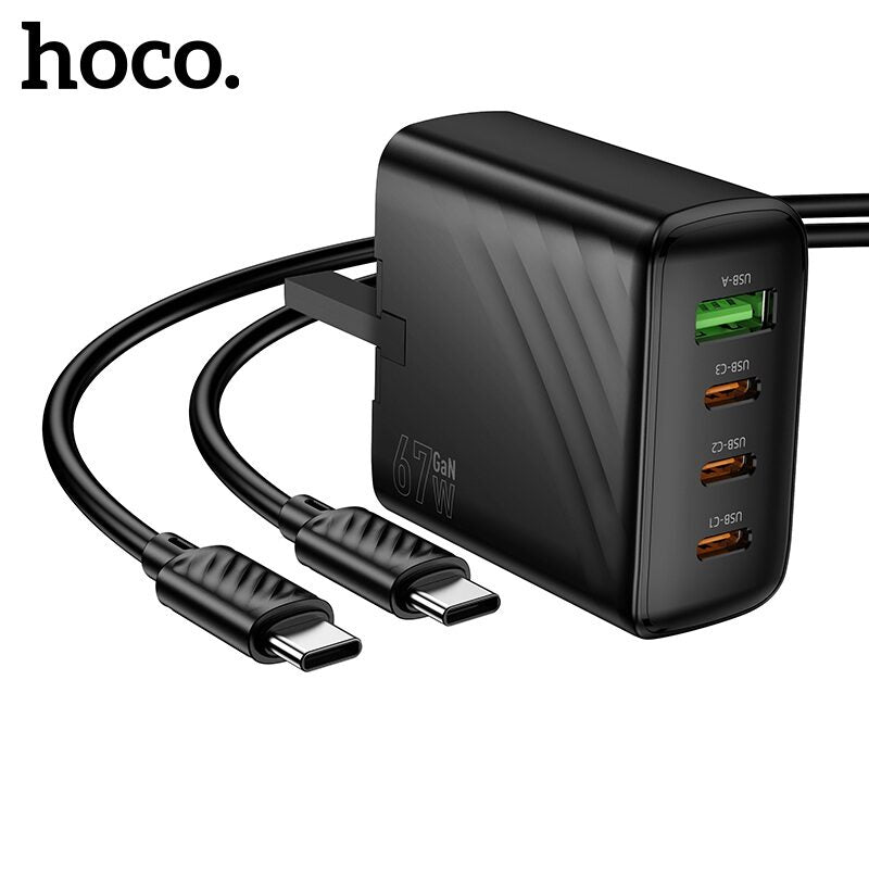 Hoco CS27B PD67W 4-Port Charger with Type-C to Type-C Cable