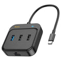 Hoco HB37 6-in-1 USB-C Hub (HDMI + RJ45 + USB 3.0 + 2×USB 2.0 + Type-C)