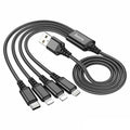 Hoco X76 4-in-1 Charging Cable (2x Lightning + Type-C + Micro)