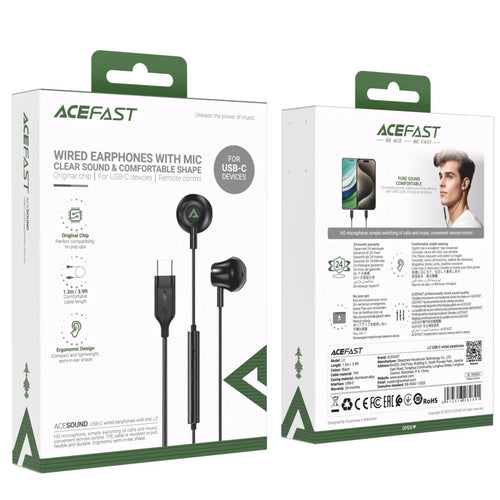 Acefast L2 USB-C Wired Earphones — Black
