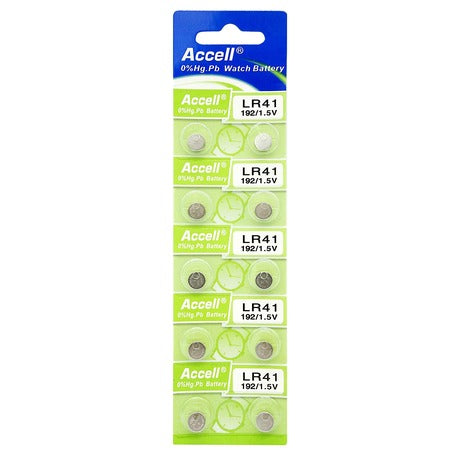 Accell AG3 / LR41 / 192 Alkaline Batteries 1.5V — Pack of 10