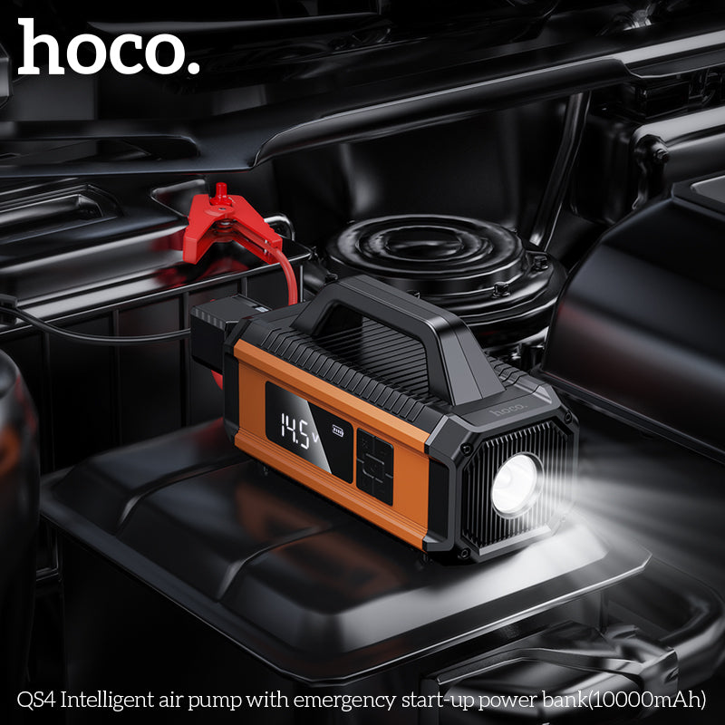 Hoco QS4 10000mAh Air Pump with Emergency Jump Starter Power Bank