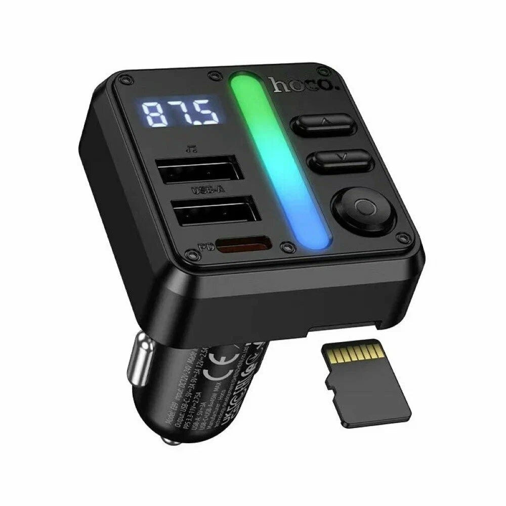 Hoco E89 Car FM Transmitter BT 2USB/1Type-C 45W/3A PD QC